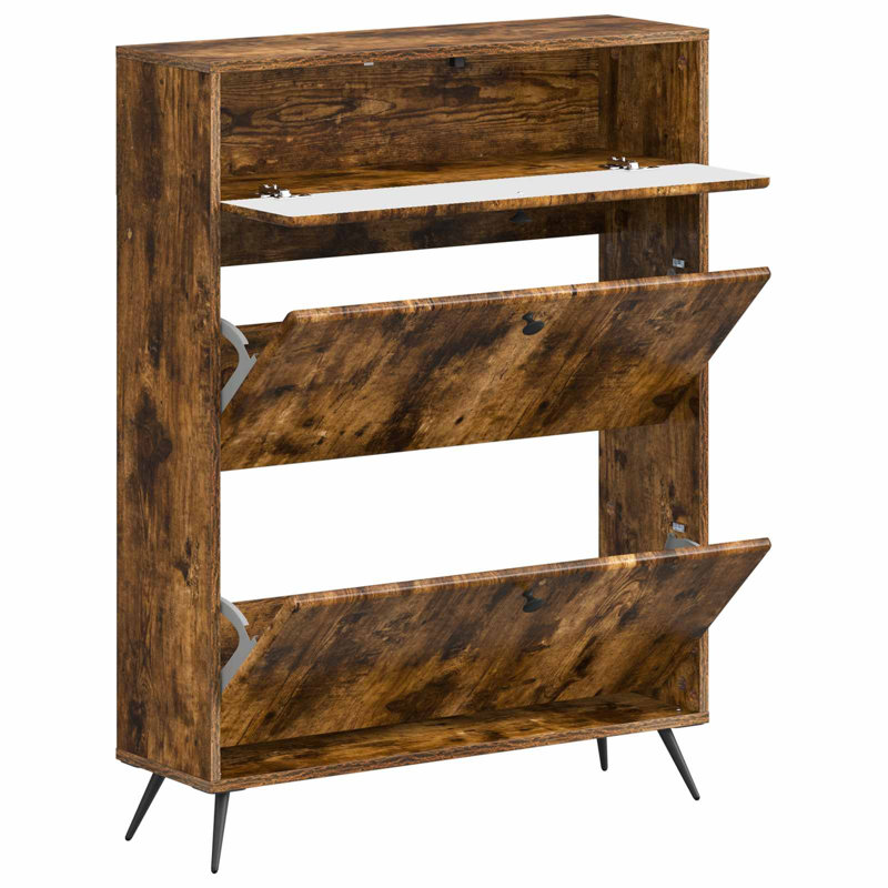 Shoe Storage, 103 cm H x 78 cm W x 24 cm D, Smoked Oak