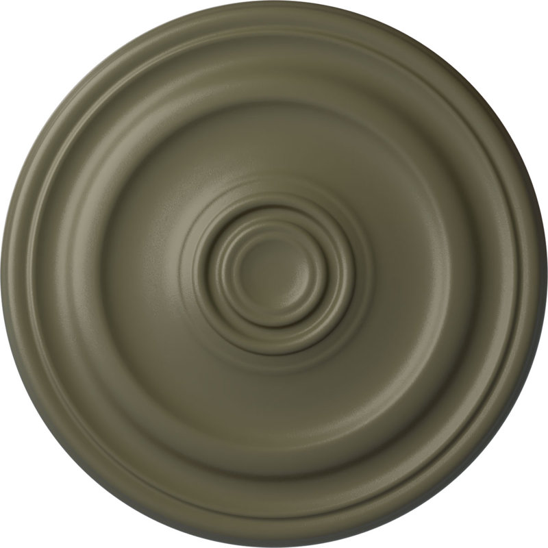 Médaillon de plafond Endurathane Oxford, l 16 7/8 po x H 11 3/4 po x P 1 1/2 po, finition or pâle peinte à la main