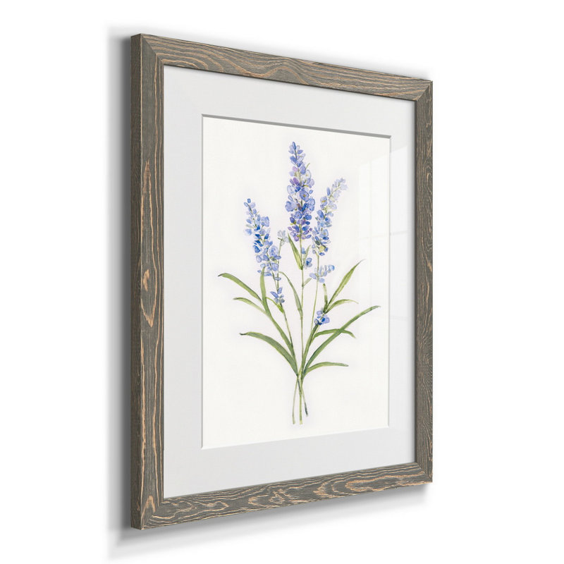 Lavande botanique délicate - impression, gris, H 20 po x l 17 po x P 1,5 po