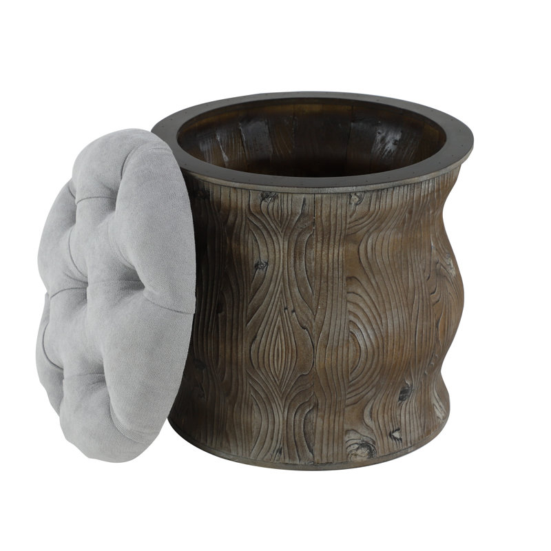 Repose-pieds de rangement rond 17 po Tolleson, Gris