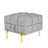 22 Inches Anti-Scratch Leather Storage Ottoman, Pet Friendly Entryway Bench With Golden Stainless Steel Legs, Gray