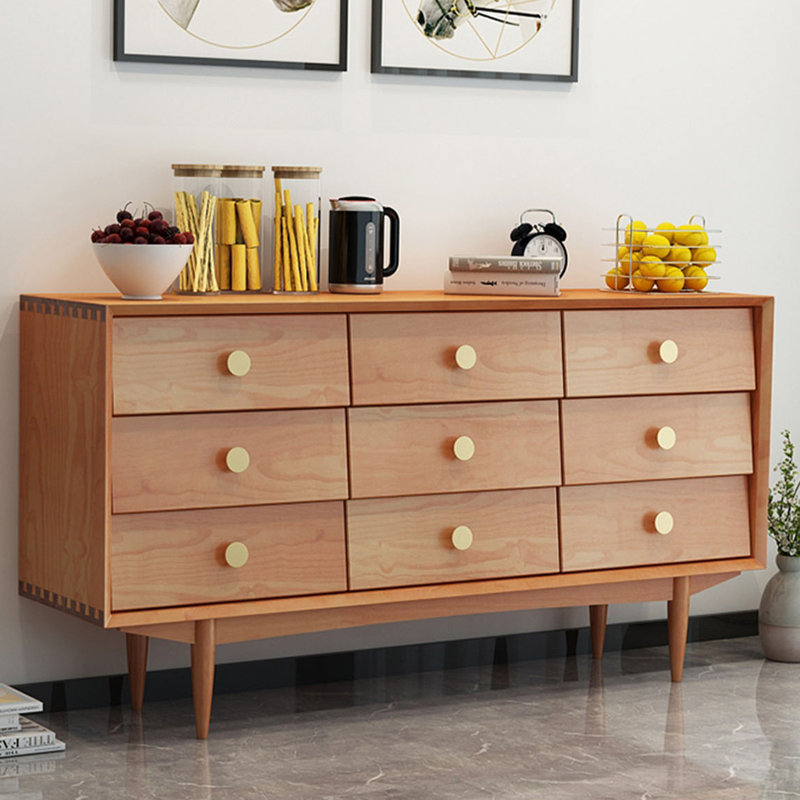 Commode d'appoint moderne à 9 tiroirs Modernwood, H 33,46 po x l 70,87 po x P 15,75 po