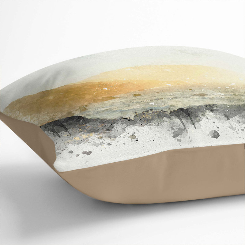 Abstract Square Throw Cushion, 55cm H x 55cm W x 20cm D, Stone