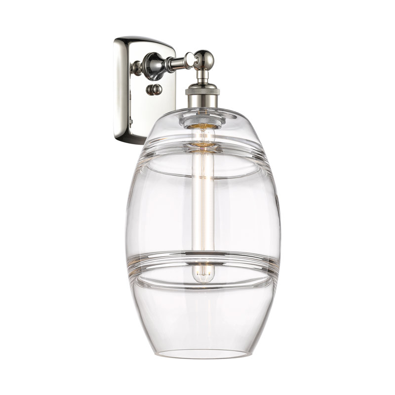 Applique murale en acier Bettylou, Nickel poli, H 10,88 po x l 8 po x P 8,13 po, Transparent