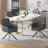 22.5" W Modern Chenille Upholstered  Dining Chairs with Armrests Swivel Armchairs-1606599897