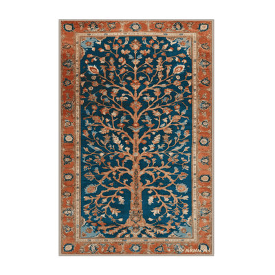 Machine Washable Persian Brown Area Rug