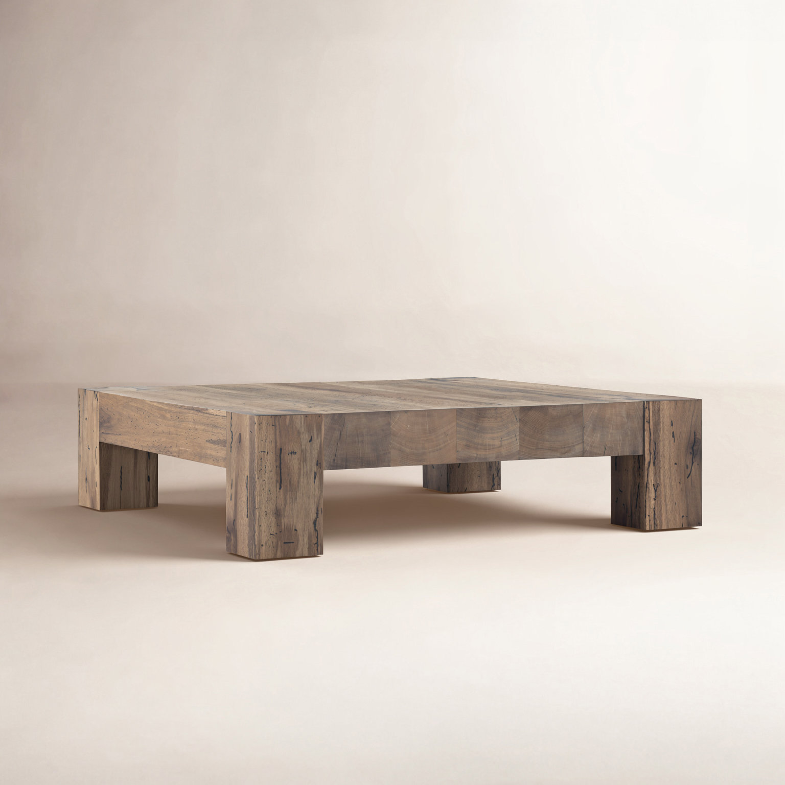 Lockney Single Coffee Table, Rustic Wormwood Oak