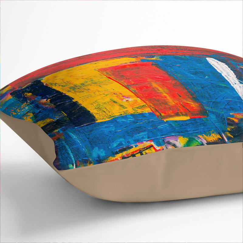Abstract Square Throw Cushion, 40 x 40 cm, Stone