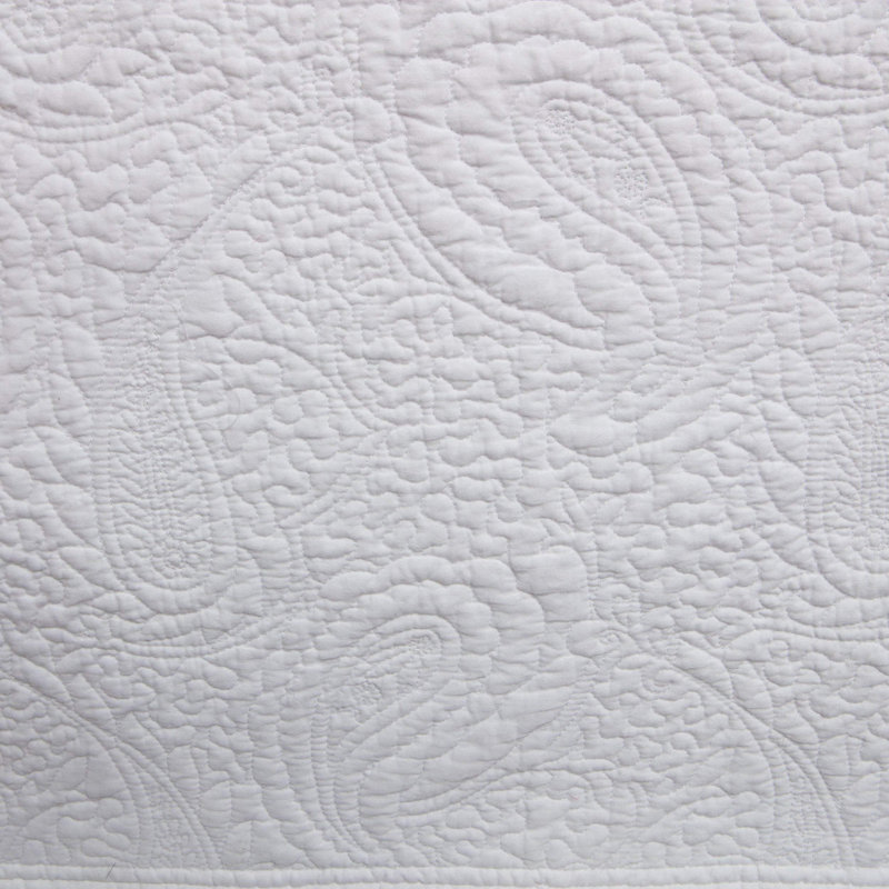 Greenland Home Fashions Paisley Quilted Bed Skirt Full 54x75+18 Ivory Cotton 18" Drop Tailored Design, Full, Ivory