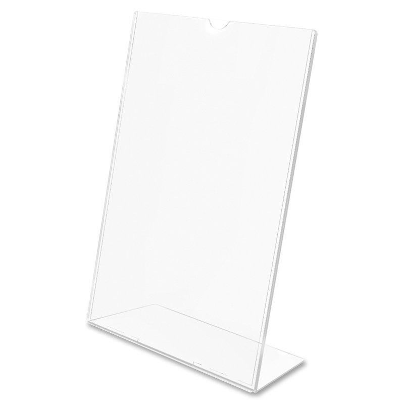 Clear Polystyrene Plastic Slanted Desk Sign Holder 5" x 7"