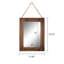 Miroir mural 16 po x 12 po à cadre rustique en bois avec corde suspendue pour décor de maison de campagne