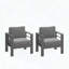 Ensemble de 2 fauteuils de patio en métal toutes saisons avec coussins gris épais, capacité de 330 lb-1661532205