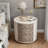 20“ Carved Wooden Round Nightstand with Three Drawers-19713673