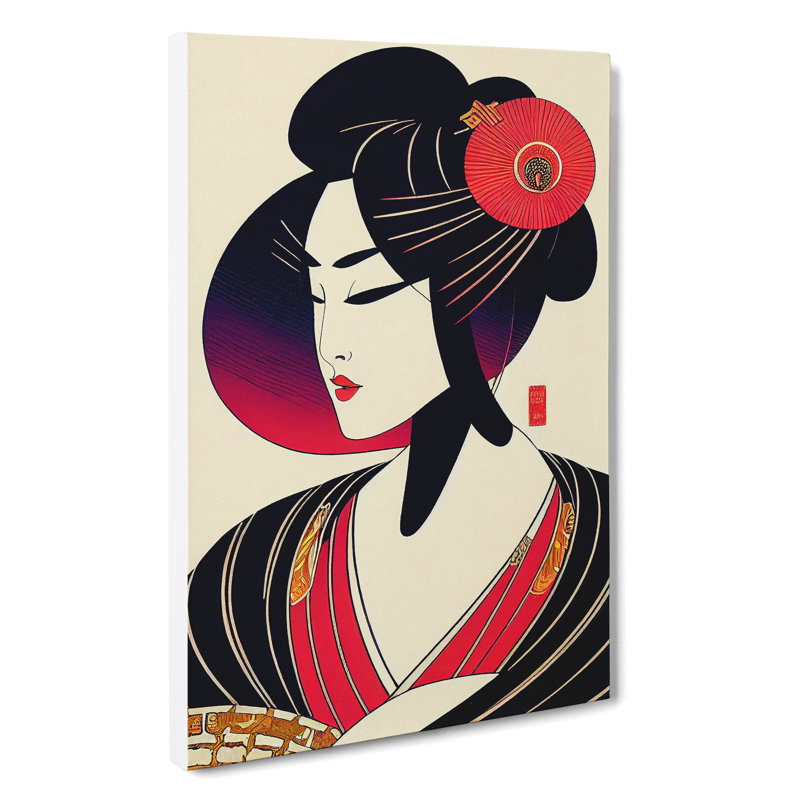 XC1022-1782X Decorated Geisha - Wrapped Canvas Print, 50cm H x 35cm W x 3cm D