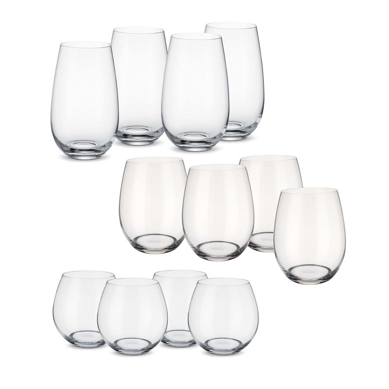 Entrée 12 Piece Crystal Assorted Glassware Set