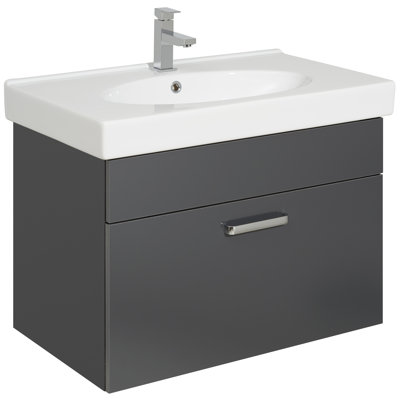 750mm Single Bathroom Vanity with Vessel Ceramic Basin