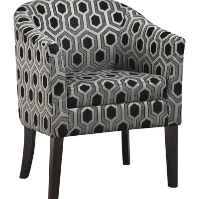Grey And Black Back Chair With Foam Filled Slim Legs Modern Accent Metal Leg Structure