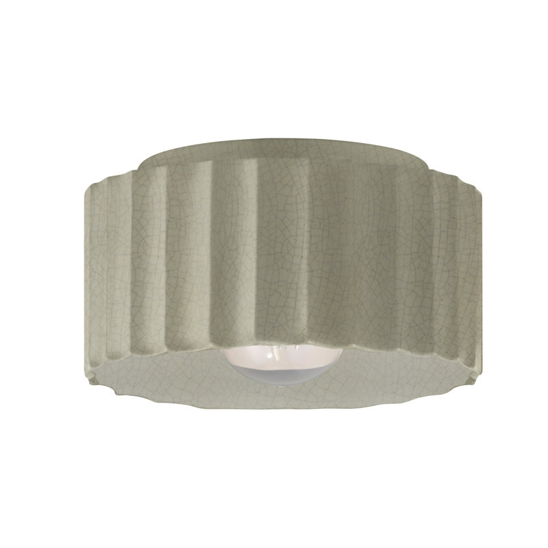 Plafonnier encastré 1 lumière Colgate, Craquelure vert céladon, H 6,5 po x l 10 po x P 10 po