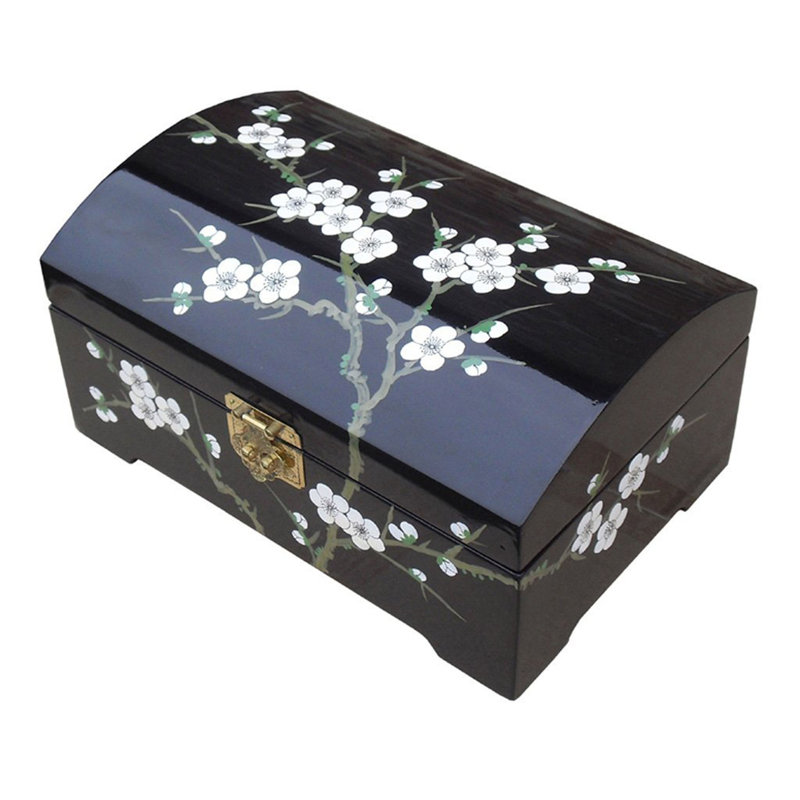 Cherry Blossom Wood Jewellery Box + Locking