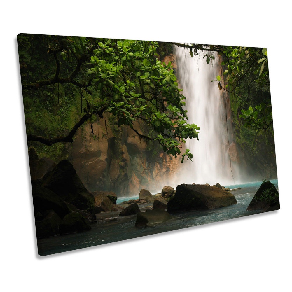 Rain Forest Waterfall - Wrapped Canvas Print