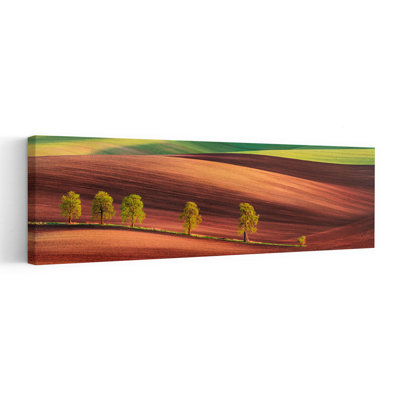 Wavy Moravian Fields Abstract Peaceful Serene Landscape Nature, art mural