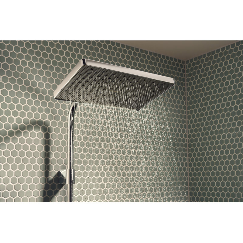Tuyau de douche hansgrohe Activera Q 290 x 180, 1,75 gallon par minute, nickel brossé