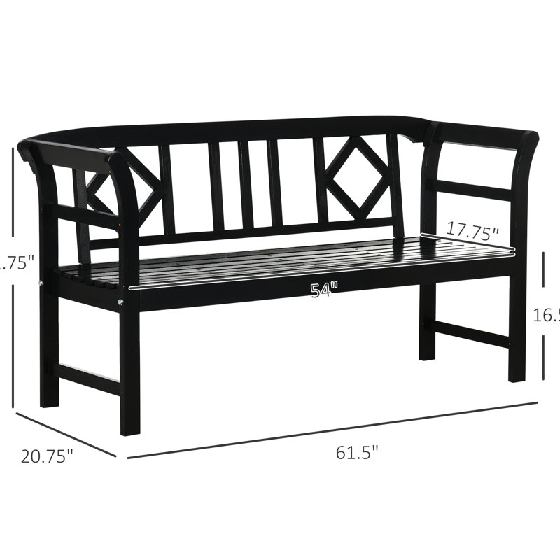 Banc de patio extérieur rustique pour 3 personnes