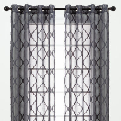 Ashat Solid Sheer Grommet Curtain Panels