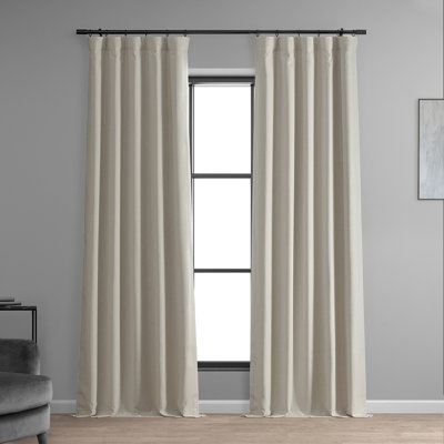 Faux Linen Thermal Blackout Curtains for Bedroom & Living Room Curtains - Single Panel Drapes (1 Panel)