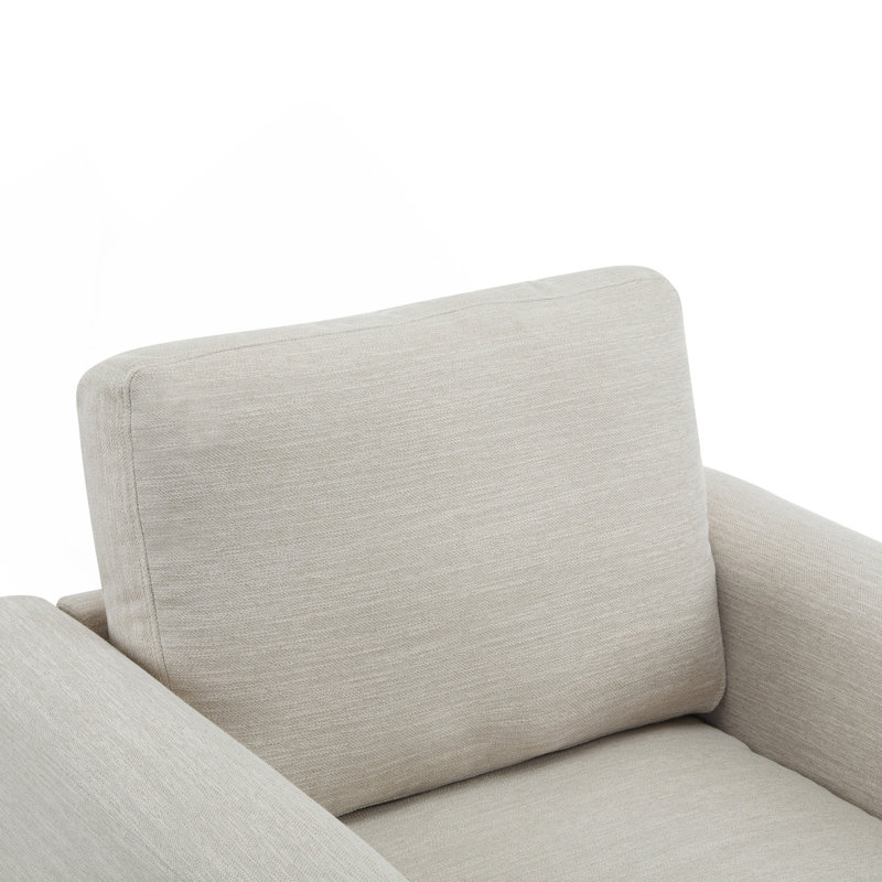 Fauteuil rembourré en tissu Harmonia, Beige