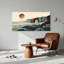 «Rusty Orange Sun Over Coastal Rock Arch», art mural sur toile-133537408
