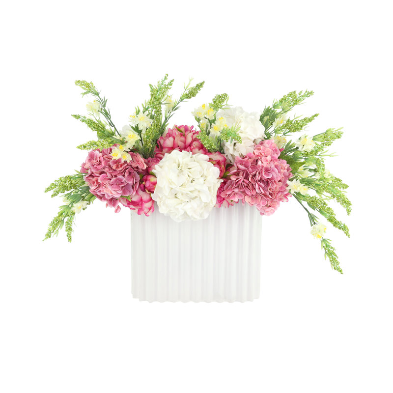 Centerpiece with Peonies, Hydrangeas and Wild Heather