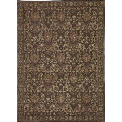 Tapis brun et brun de haute qualité noué à la main