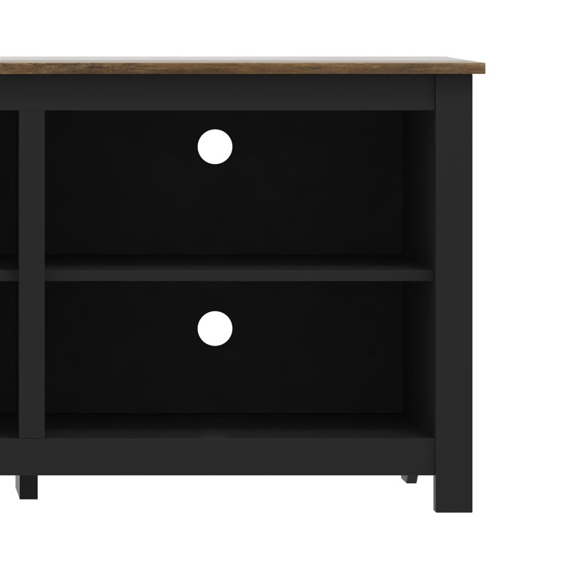 Meuble télé en bois pour téléviseur de 75 po ou moins avec tablettes ouvertes et gestion des câbles Inniss