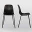 Table de salle à manger moderne avec chaises d'appoint en PP noir pour la maison, appartement, plateau en bois noir, base noire-1752489776-1752489779-1752489777