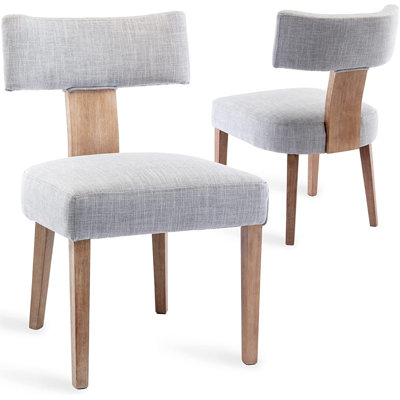 Mid Century Upholstered Dining Chairs Side Chairs Farmhouse Dining Chair with Wood Legs