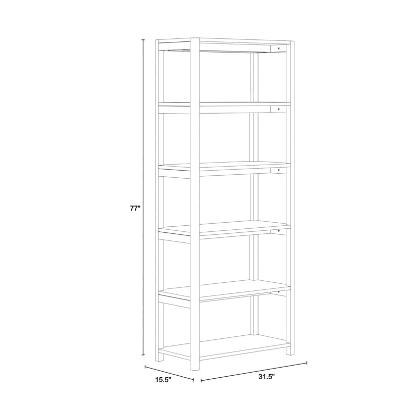 Bibliothèque Versa H 77 po x l 133 po x P 15,5 po, Naturel