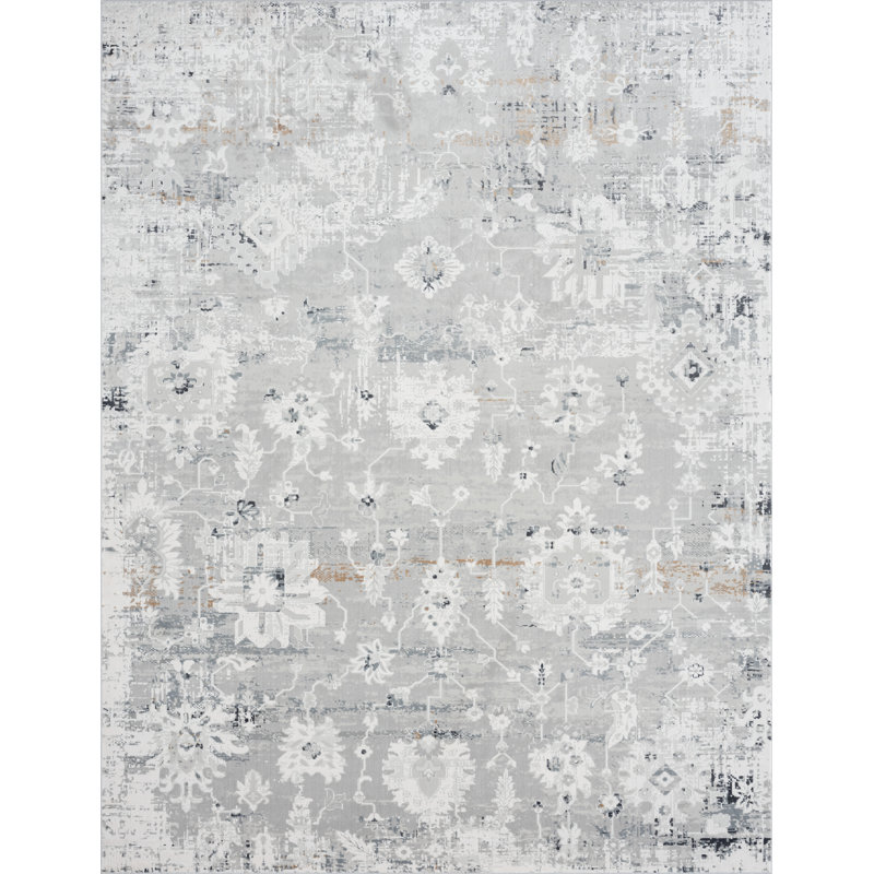 Hublersburg Viscose Floral Indoor Rug, Runner 2'6" x 8'