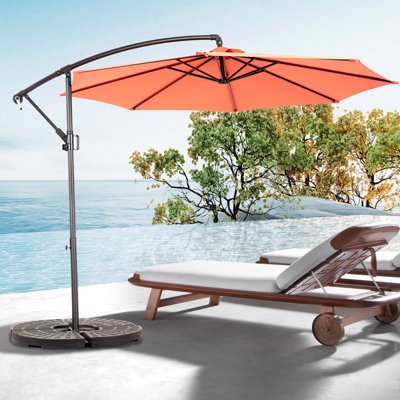Parasol de patio orange de 10 pi - Abat-jour isolant et isolant pour confort dans la cour arrière - Stabilité extérieure