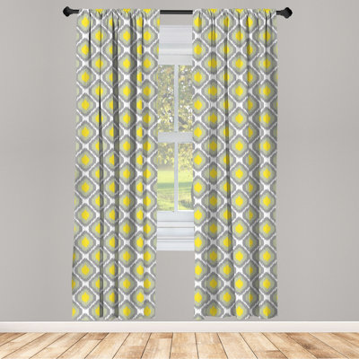Ikat Semi-Sheer Rod Pocket Curtain Panels