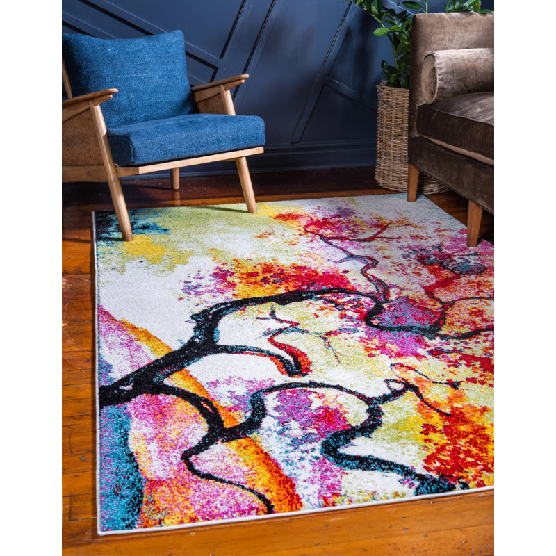 Lorene Floral Indoor Rug, Rectangle 6'1" x 9'