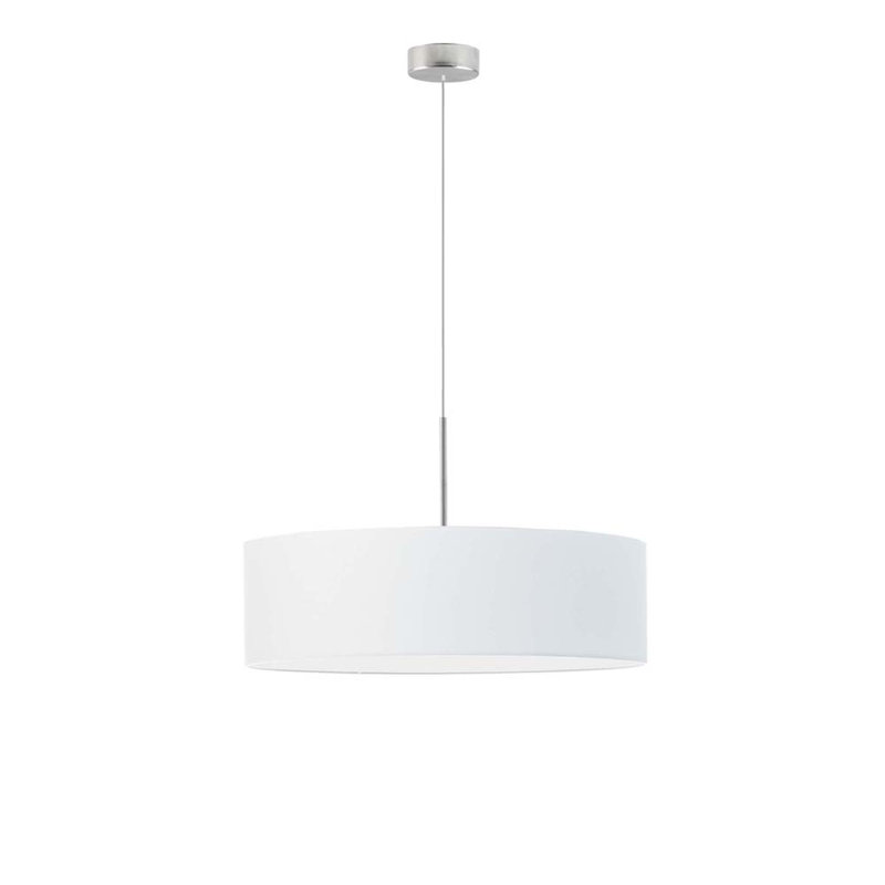 Aubrionna 4 - Light Drum Pendant, Brushed Steel, White