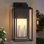 Applique murale d'extérieur à 2 lumières H 18 po noir et blanc avec verre trempé transparent H 18 po