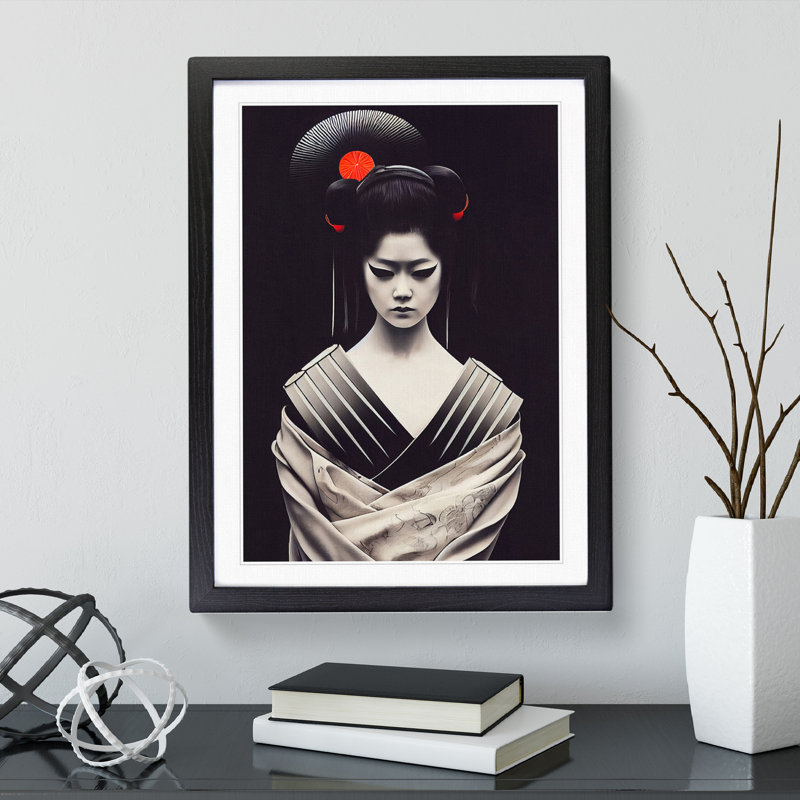 Contemporary Geisha No.1 - Framed Print, Black Framed, 34cm H x 25cm W x 2cm D