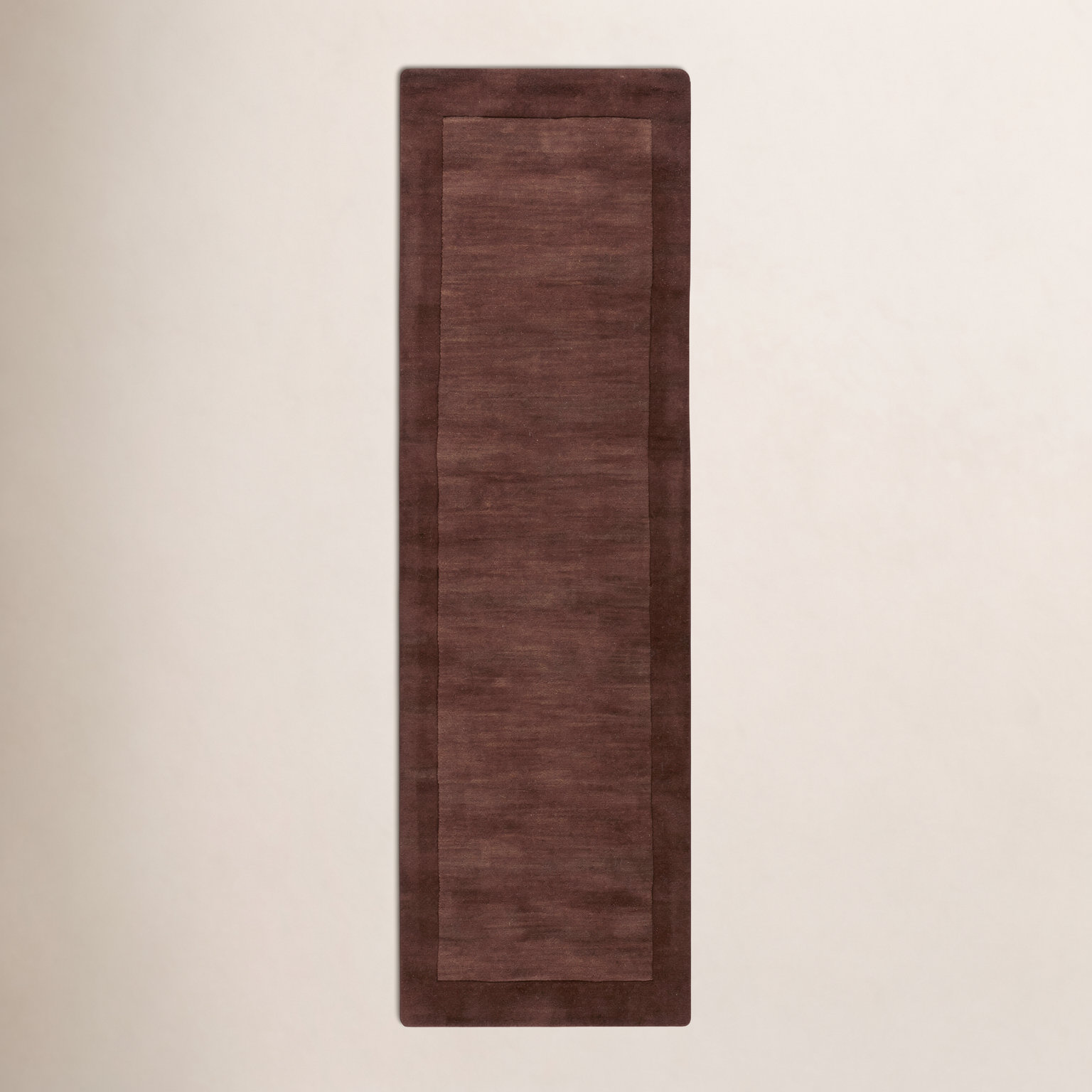 Dolma Chocolate Hand-Woven Wool Rug, Runner 2'6" x 8'