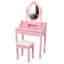 Ensemble de coiffeuse Princess avec miroir et tabouret rembourré, coiffeuse avec rangement spacieux-2046213040-2046213046