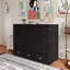 Grand lit escamotable à structure en bois avec grands tiroirs et port USB-133208515