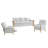 Terren Monica 3-Piece Farmhouse Living Room Set with Solid Wood Spindle Legs-1827493797