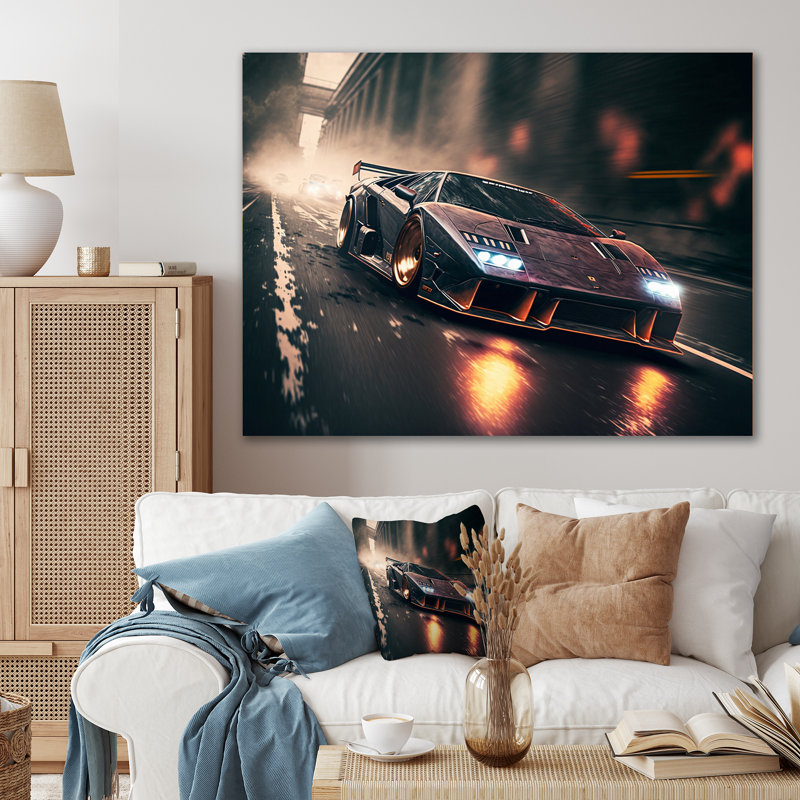 Décoration murale rouge rouge italien Lambo, H 12 po x l 20 po x P 1 po