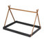 Lit double sur pied avec structure triangulaire et brun